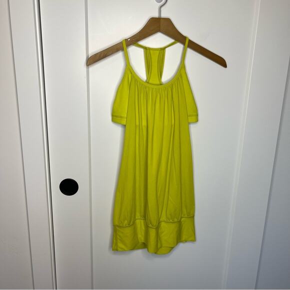 Lululemon No Limits Neon Green 2 In 1 Bra Tank Top Size 4 - Picture 1 of 5